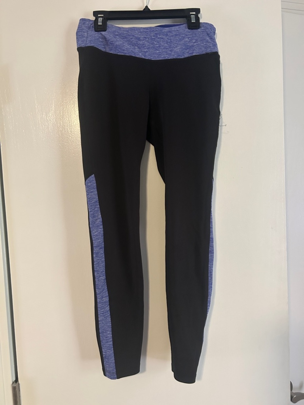 New Balance Black Leggings with Purple Accent Panels